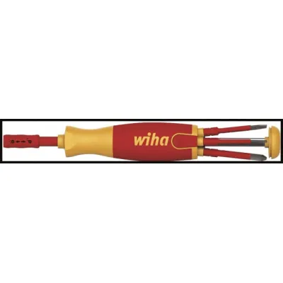 Wiha Schraubendreher Set LiftUp electric 6-tlg. | Bit Magazin | slimBits | VDE isoliert | Schlitz & Pozidriv | Rot/Gelb