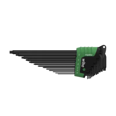 Wiha Stiftschlüsselsatz 366RHZ13 | TORX MagicSpring | 13-tlg. T5–T45 | ErgoStar | Chrom-Vanadium | brüniert