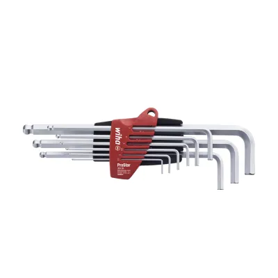 Wiha Stiftschlüsselsatz 369S9 ProStar 9-tlg. | Kugelkopf 1,5–10 mm | Chrom-Vanadium, mattverchromt