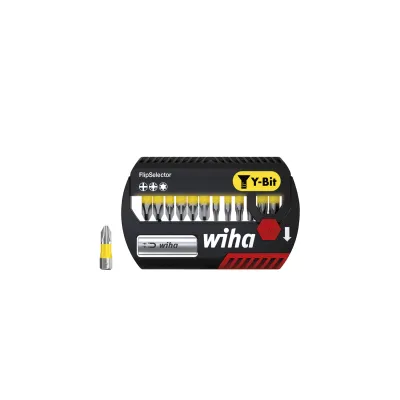 Wiha Bit Set FlipSelector SB7947Y904 | Y-Bit 25mm | 13-tlg. | PH, PZ, TORX | magnetischer Bithalter | UV-findbar