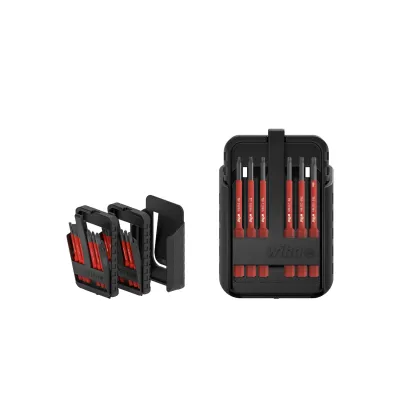 Wiha Bit Set slimBit electric 43161 | TORX & TORX PLUS | 12-tlg. | isoliert 1000V | Gürtelhalter | Chrom-Vanadium-Stahl