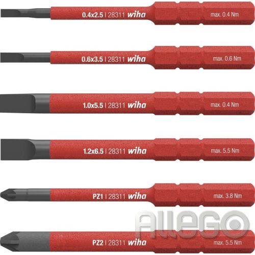 Bild: Wiha Bit-Set slimBit-electric 2831 B 605 2,5/3,5/5,5/6,5/PZ1/PZ2