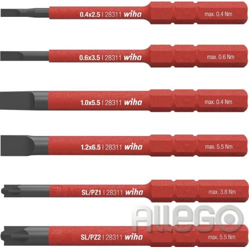 Bild: Wiha Bit-Set slimBit-electric 2831 B 607 2,5/3,5/5,5/6,5/SL-PZ1/SL-PZ2