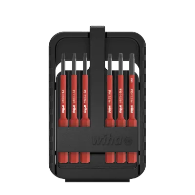 Wiha Bit-Set 43155 slimBit electric TORX PLUS® | 6-tlg. | 1000V isoliert | für speedE/slimVario | 75mm | Schwarz