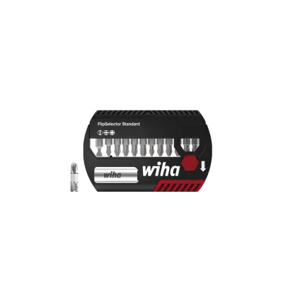Wiha Bit Set FlipSelector 39029 | 13-teilig 25 mm | Schlitz, Phillips, Pozidriv | magnetischer Bithalter | schwarz