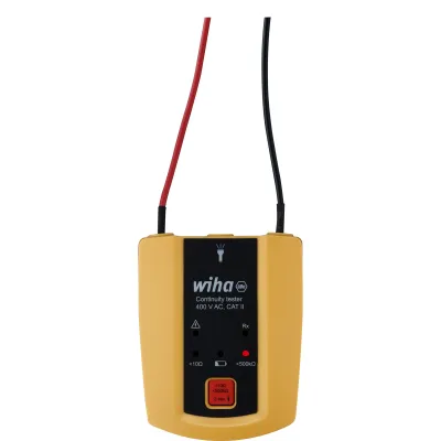 Wiha Durchgangsprüfer SB25563 45222 | Spannungsprüfer 400V AC CAT II | LED | akustisch | gelb/schwarz