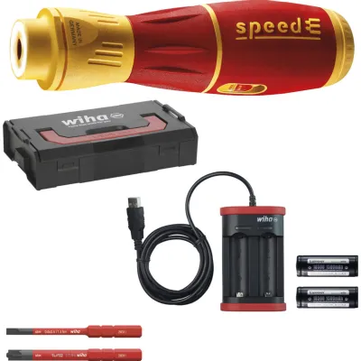 Wiha E-Schraubendreher-Set speedE II 591T101 | elektrisch | 7-tlg. | slimBits | Akku | 1000V | L-Boxx Mini
