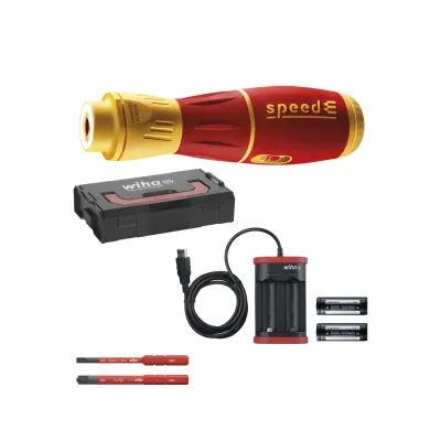 Wiha E-Schraubendreher-Set speedE II 591T101 | elektrisch | 7-tlg. | slimBits | Akku | 1000V | L-Boxx Mini