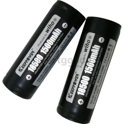 Wiha Akku-Set 18500 Li-Ion 41914 | Ersatzakkus für speedE E-Schraubendreher | 3,6V 1500mAh | 2 Stück | Schwarz