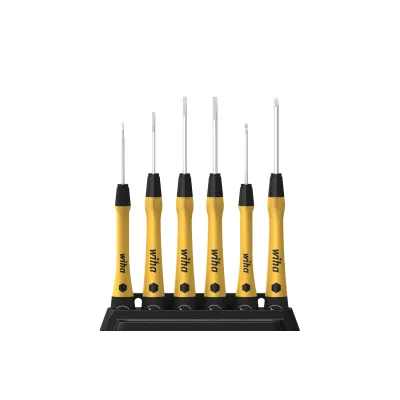 Wiha Feinschraubendreher Set 270PK601 PicoFinish ESD | 6-teilig | Schlitz & Phillips | elektrostatisch ableitend