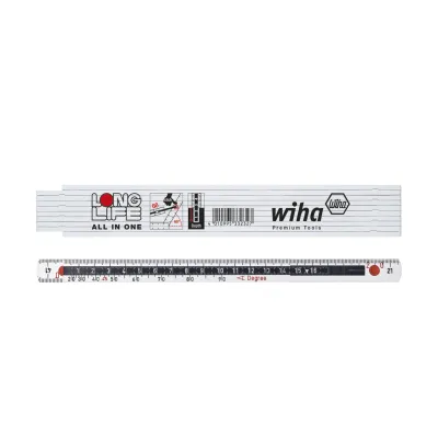 Wiha Gliedermaßstab 41020072 | 2m | 10 Glieder | Kunststoff | beidseitig ablesbar | Tiefen- & Winkelmessung | Longlife
