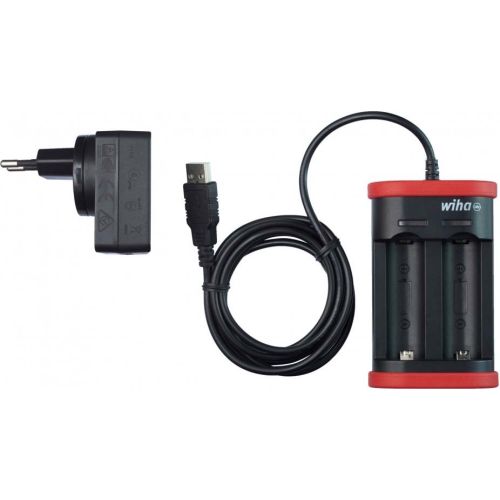 Bild: Wiha Ladegerät für Akku 18500 m.USB+Eurostecker 599002
