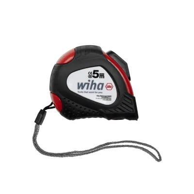 Wiha Maßband 24666 | 5 m x 19 mm | Auto-Lock | Magnet-Endhaken | Gürtelclip | Stahl | ergonomisch | gelb