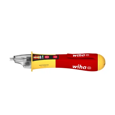 Wiha Spannungsprüfer SB 255-13 | berührungslos | 12–1000 V AC | LED | CAT IV | inkl. 2x AAA | Taschenlampe | rot/gelb