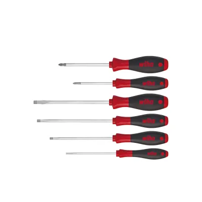 Wiha Schraubendreher Set 302HK6SO 07152 | SoftFinish | 6-teilig | Schlitz & Phillips | ergonomisch | Abrollschutz
