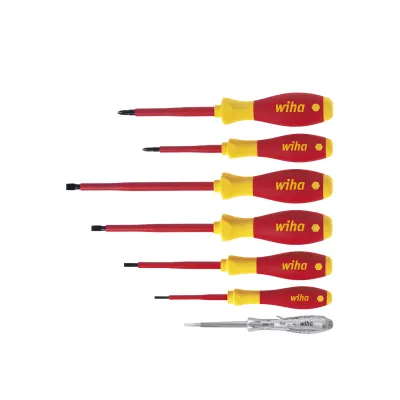 Wiha Schraubendreher Set 320NK7 | SoftFinish electric | 7-teilig | VDE geprüft | Schlitz/Phillips | bis 1000V