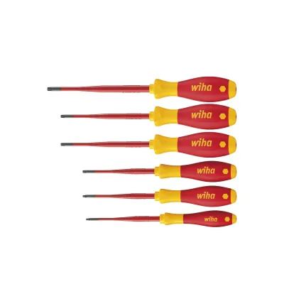 Wiha Schraubendreher Set 6-tlg. | Torx TR mit Loch | VDE 1000V | SoftFinish slimFix | Elektriker Werkzeug
