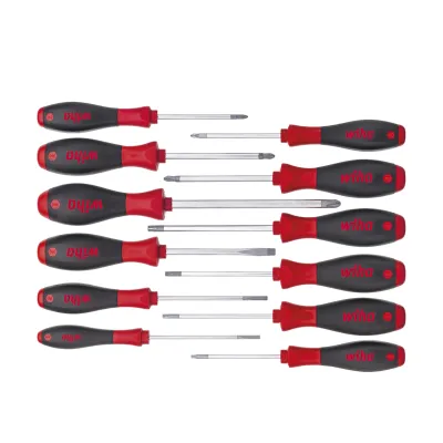 Wiha Schraubendreher Set 302HK12 | SoftFinish | 12-teilig | ergonomisch | Chrom-Vanadium | Phillips Pozidriv Torx