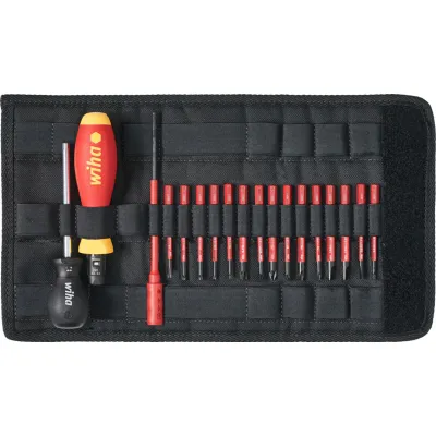 Wiha TorqueVario-S electric Drehmoment-Schraubendreher Set | 0,8-5,0 Nm | 18-tlg. | VDE | SlimBits | Tasche