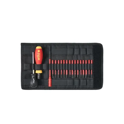 Wiha TorqueVario-S electric Drehmoment-Schraubendreher Set | 0,8-5,0 Nm | 18-tlg. | VDE | SlimBits | Tasche