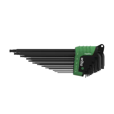 Wiha Stiftschlüssel-Set SB366BEHZ1301 | TORX TX | ErgoStar Halter | 13-tlg. | Kugelkopf | Chrom-Vanadium | schwarz/grün