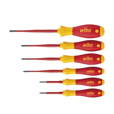 Wiha Schraubendreher Set | 3251K6 | SoftFinish electric slimFix | TORX | 6-tlg | VDE 1000V | Elektriker Werkzeug