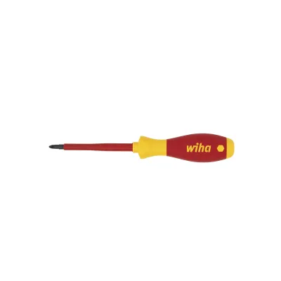 Wiha Kreuzschlitz-Schraubendreher PH0x60mm | VDE isoliert | SoftFinish | Elektriker Schraubenzieher | 2K-Griff
