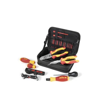 Wiha Werkzeugset 930050401 | VDE Installation für Wallbox | 23-teilig | inkl. Funktionstasche | isoliert | rot/gelb
