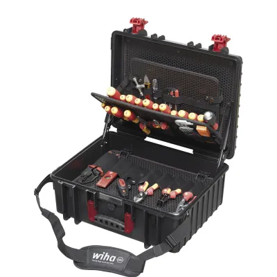 Wiha Werkzeugkoffer 9300-702 Elektriker Set XL 81-tlg. | VDE isoliert | Profi Sortiment | robust | viel Stauraum
