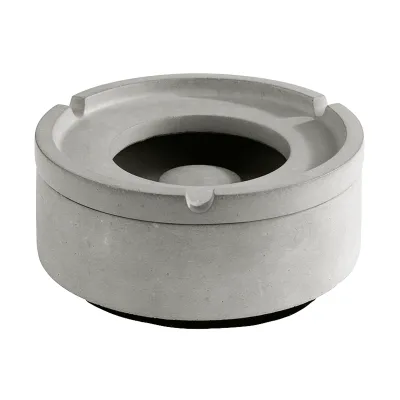 APS Wind-Aschenbecher Element 570 | Aschenbecher Beton rund | Ø10,5x5 cm | möbelschonend | modernes Design | Beton Grau