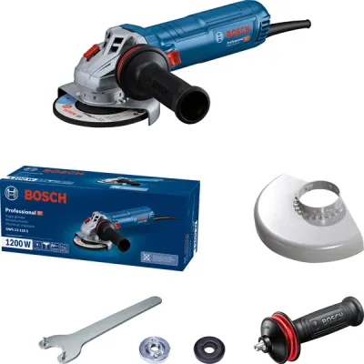 Bosch Winkelschleifer GWS 12-125 S 06013A6020 | 1200W | 125 mm Scheibe | 11.000 U/min | M14 Aufnahme | 2,2 kg | blau