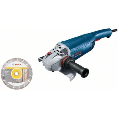 Bosch Professional Winkelschleifer GWS 22-230 J Set 2200W | 230mm | M14 | 6500 U/min | inkl. Diamanttrennscheibe