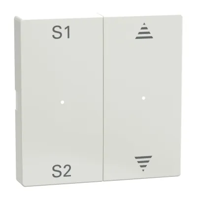 Merten Wippe für Jalousie MEG5227-0319 | System M | 2-fach Taster | Pfeilsymbol | Kunststoff glänzend | polarweiß