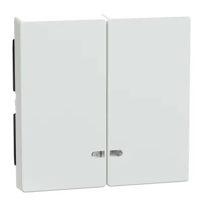 Merten Doppelwippe MEG3420-0325 | Schalterabdeckung System M | Kontrollfenster | antibakteriell | aktivweiß glänzend