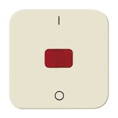 Busch-Jaeger Wippe Kontrollschalter 2508-212 | 2-polig | mit Aufdruck 0/1 | rote Kalotte | Unterputz | Duroplast | weiß