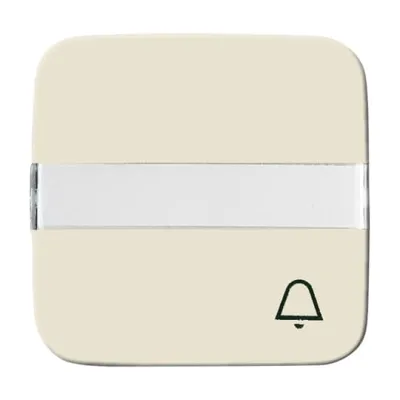 Busch-Jaeger Wippe 2506 N/KI-212 | Abdeckung mit Beschriftungsfeld & Klingelsymbol | weiß | glänzend | IP20