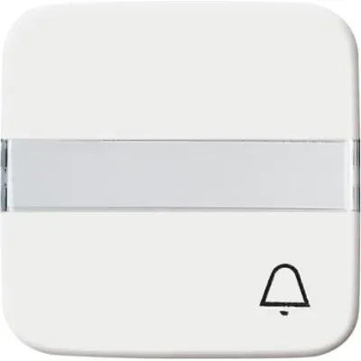 Busch-Jaeger Wippe 2506 N/KI-214 | Klingel Symbol | Beschriftungsfeld | Reflex SI | IP20 | Thermoplast | alpinweiß