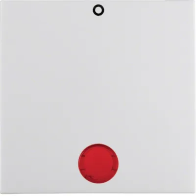 Berker Wippe 16248989 | Kontrollwippe Schalter | Symbol 0 | rote Linse | polarweiß glänzend | IP20