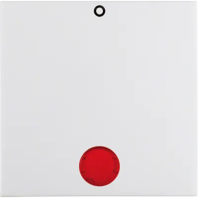 Berker Wippe 16248989 | Kontrollwippe Schalter | Symbol 0 | rote Linse | polarweiß glänzend | IP20