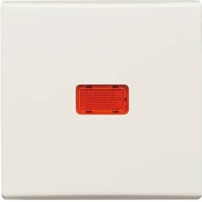 Busch-Jaeger Wippe 2107-32 | Kontroll-Wechselschalter Abdeckung | Allwetter 44 | IP44 | mit roter Kalotte | weiß