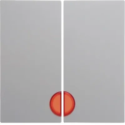 Berker Wippe 2-fach 16278989 | Schalter/Taster S.1/B.3/B.7 | rote Linse | Kunststoff glänzend | polarweiß RAL 9010