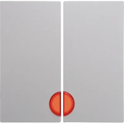 Berker Wippe 2-fach 16271909 | Schalter/Taster S.1/B.3/B.7 | rote Linse | Kunststoff matt | polarweiß | IP20