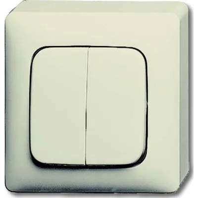 Busch-Jaeger Serienschalter Aufputz 2601/5-32 | Wippschalter | 2-fach | 250V 10AX | IP20 | Thermoplast | cremeweiß