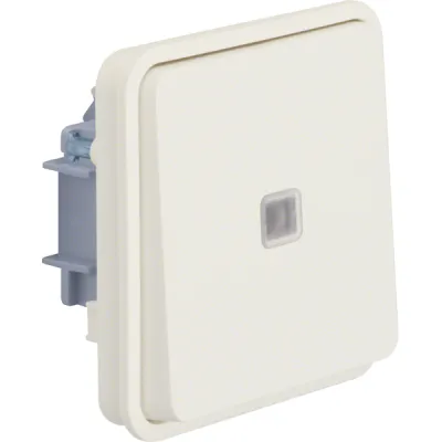 Berker Kontroll-Wechselschalter 30863512 | LED beleuchtet | IP55 | Aufputz/Unterputz | polarweiß matt