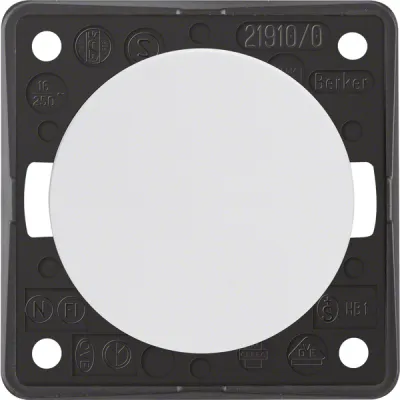 Berker Wipptaster Integro Flow/Pure 936712509 | Schließer | 10A 250V | Schraubklemmen | IP44 | glänzend | polarweiß