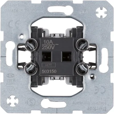 Berker Wipptaster 503150 | Schließer | Hohlwandmontage | Unterputz | 10A 250V | Steckklemme | IP20 | halogenfrei