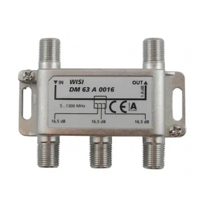 WISI Abzweiger DM 63 A 0016 | 3-fach Verteiler | 16 dB | 5-1300 MHz | DOCSIS 3.1 geeignet | Klasse A | hohe Schirmung