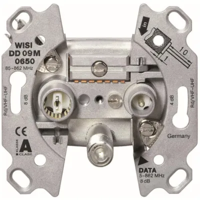 WISI Multimedia-Enddose DD09M0650 18388 | 3-Loch Antennendose | 9 dB | Kabelmodem geeignet | Vodafone zertifiziert