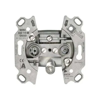Wisi Multimedia-Durchgangsdose DD15M0650 14568 | 3-Loch Antennendose | 14 dB | BK-tauglich | Vodafone zertifiziert