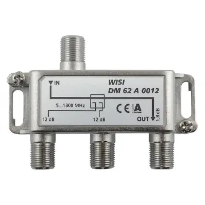 WISI Abzweiger DM 62 A 0012 | 2-fach | 5-1300 MHz | 12 dB | Klasse A Schirmung | DOCSIS 3.1 geeignet | silber